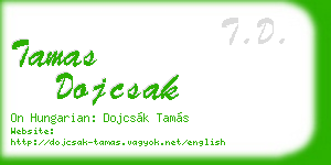 tamas dojcsak business card