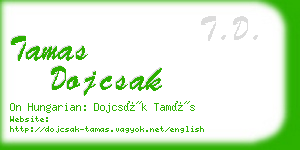 tamas dojcsak business card